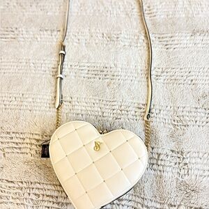 Victoria's Secret Quilted Heart Crossbody Bag in Cream